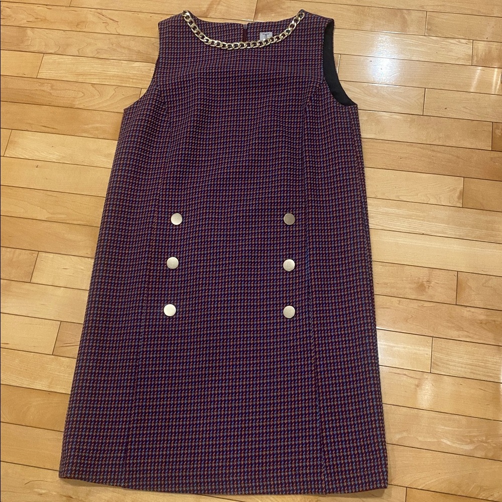 Purple Houndstooth sleeveless Lined Sheath Midi Dress by Tristan Size Small - Picture 8 of 17